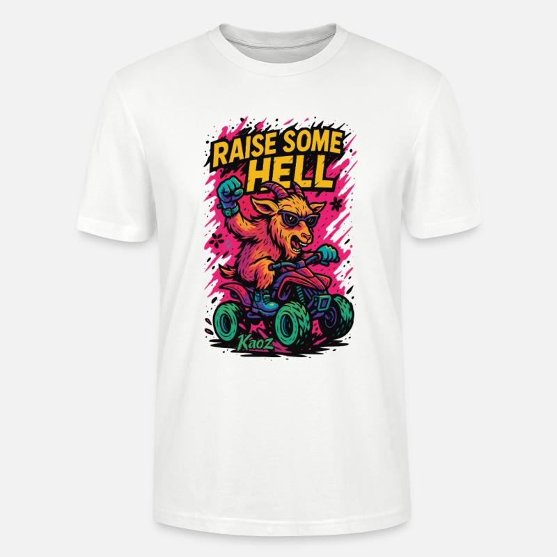 Raise Some Hell Ziege mit Quad - Stanley/Stella Unisex Bio-T-Shirt CRAFTER - Weiß
