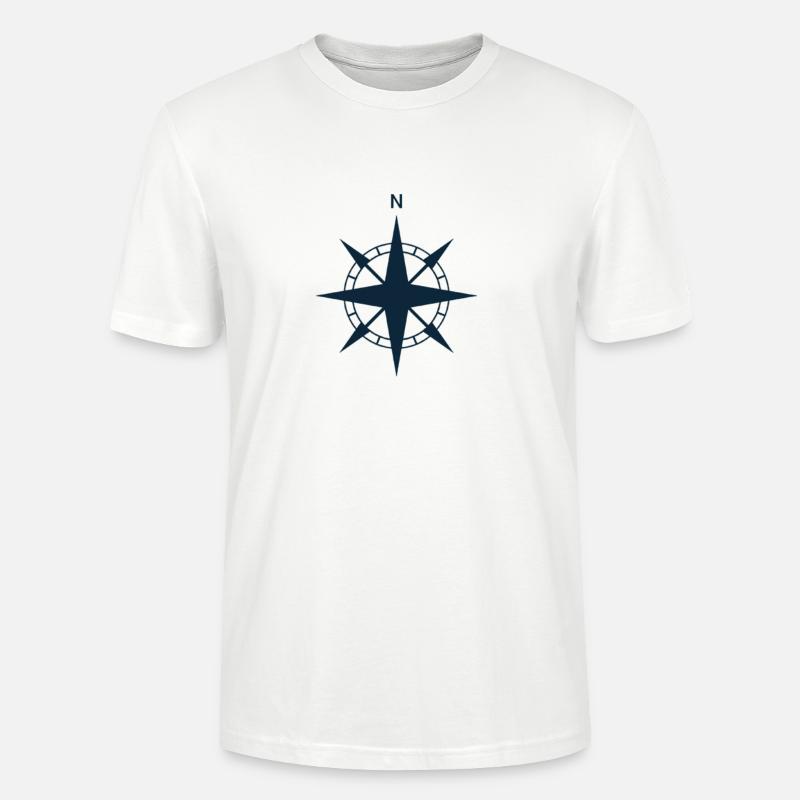 Kompass Windrose Navigation Schifffahrt - Stanley/Stella Unisex Bio-T-Shirt CRAFTER - Weiß