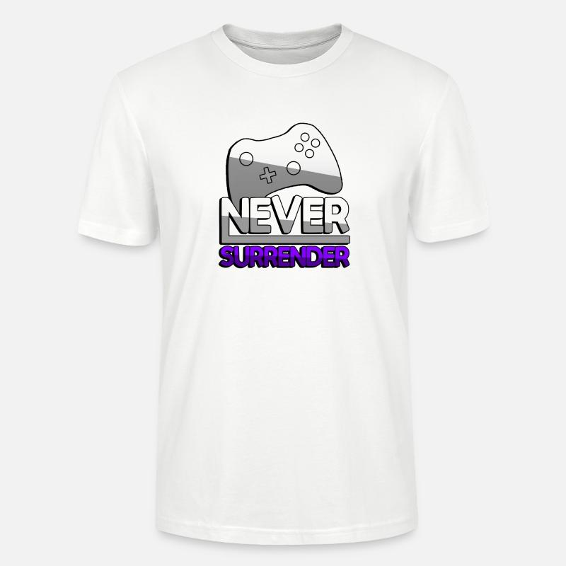 NEVER SURRENDER (Lila) + Controller - Gaming - Stanley/Stella Unisex Bio-T-Shirt CRAFTER - Weiß