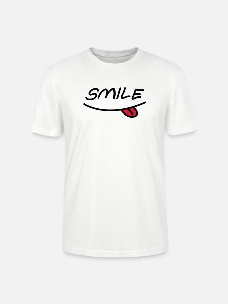 Smiley mouth - Stanley/Stella CRAFTER Unisex Organic T-Shirt - white