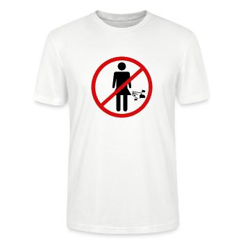 Verbotsschild: Furzen verboten! Frau Frauen - Stanley/Stella Unisex Bio-T-Shirt CRAFTER - Weiß - Vorne - Alina (178cm) & Michal (187cm)
