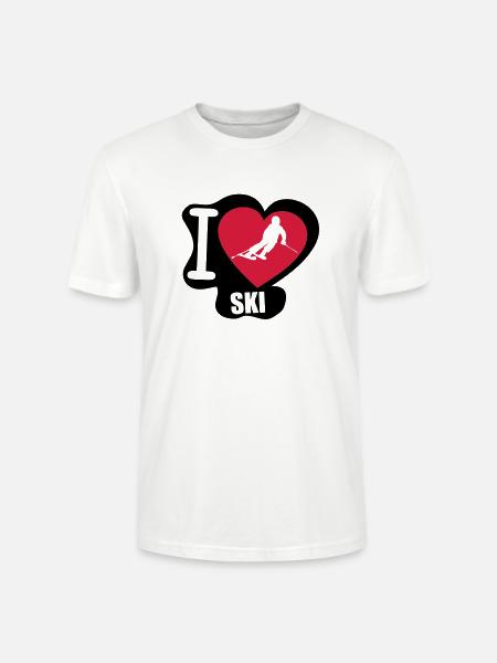 i love ski - T-shirt bio CRAFTER Stanley Stella Unisexe - blanc