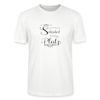 Schönheit braucht Platz! - Stanley/Stella Unisex Bio-T-Shirt CRAFTER - Weiß - Vorne - Alina (178cm) & Michal (187cm)