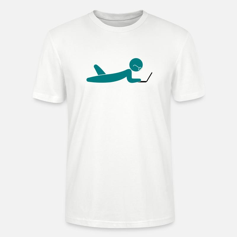 A programmer using a laptop - Stanley/Stella CRAFTER Unisex Organic T-Shirt - white