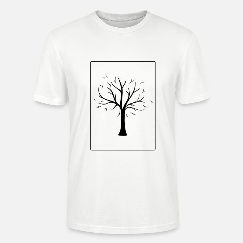 Arbre noir - T-shirt bio CRAFTER Stanley Stella Unisexe - blanc