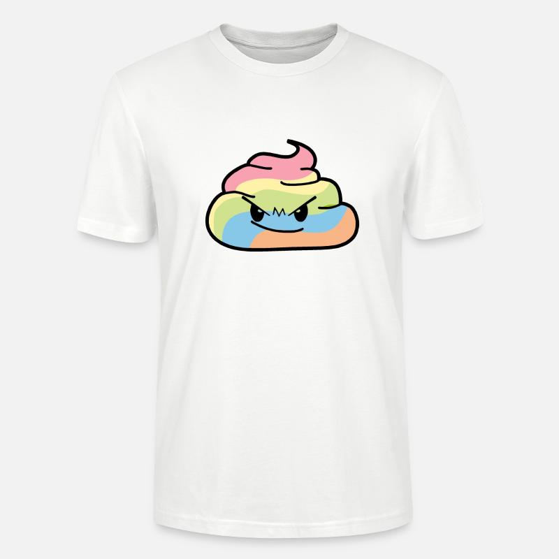 Rainbow Bunch - Caca grincheux - T-shirt bio CRAFTER Stanley Stella Unisexe - blanc