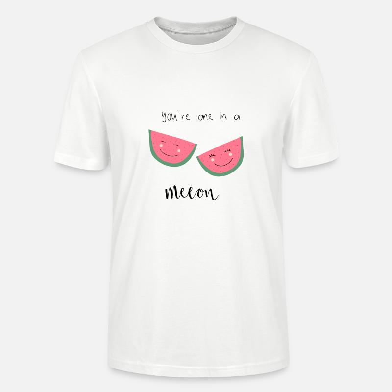 Melone Spruch Gesicht - Stanley/Stella Unisex Bio-T-Shirt CRAFTER - Weiß
