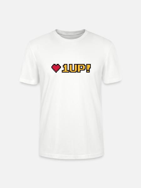 8-Bit 1UP - Stanley/Stella CRAFTER Unisex Organic T-Shirt - white
