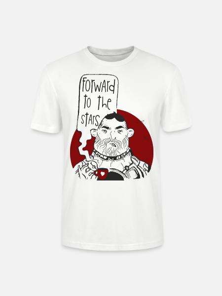 Cosmonaut with the coffee - Stanley/Stella CRAFTER Unisex Organic T-Shirt - white