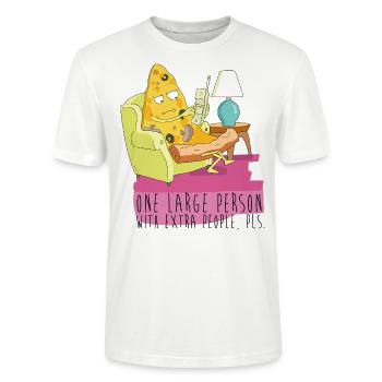 Rick And Morty Large Person With Extra People - Stanley/Stella CRAFTER Unisex Organic T-Shirt - white - Front - Alina (178cm) & Michal (187cm)