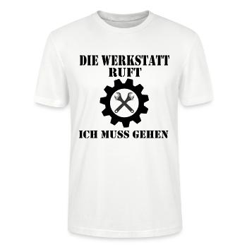 Die Werkstatt ruft - Stanley/Stella Unisex Bio-T-Shirt CRAFTER - Weiß - Vorne - Alina (178cm) & Michal (187cm)