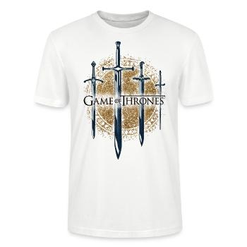 Game Of Thrones Swords Of The Kingdoms - Stanley/Stella CRAFTER Unisex Organic T-Shirt - white - Front - Alina (178cm) & Michal (187cm)