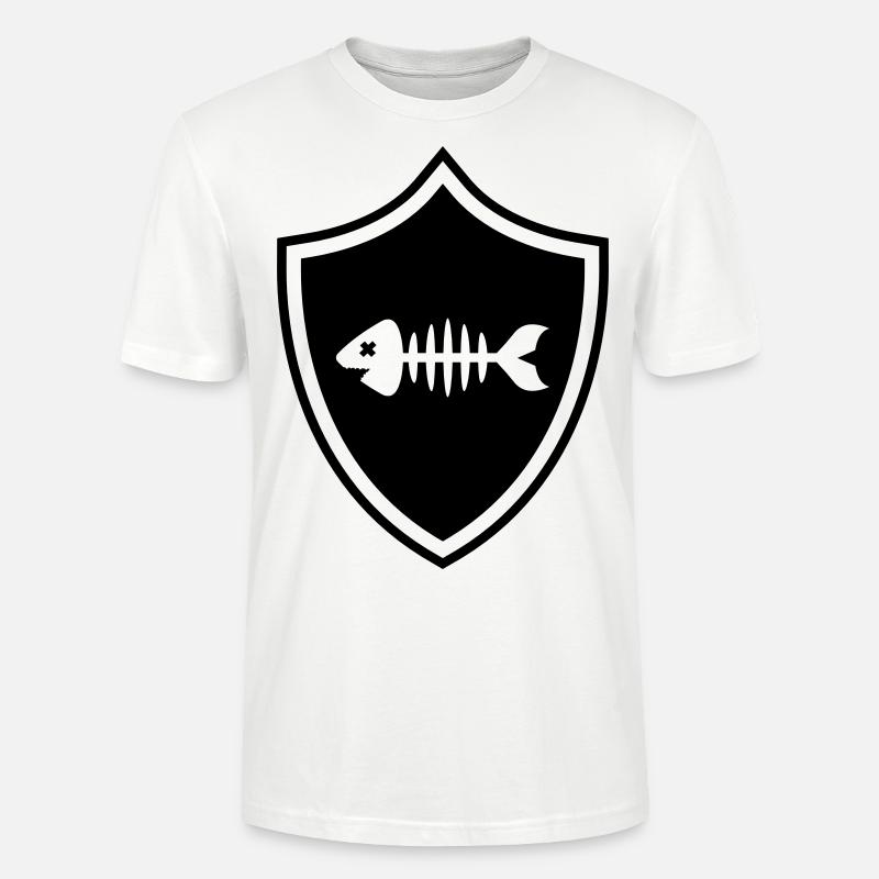 Fisch Wappen Knochen Gräte - Stanley/Stella Unisex Bio-T-Shirt CRAFTER - Weiß