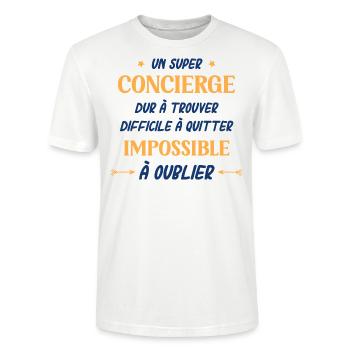 Un super concierge - T-shirt bio CRAFTER Stanley Stella Unisexe - blanc - Devant - Alina (178cm) & Michal (187cm)