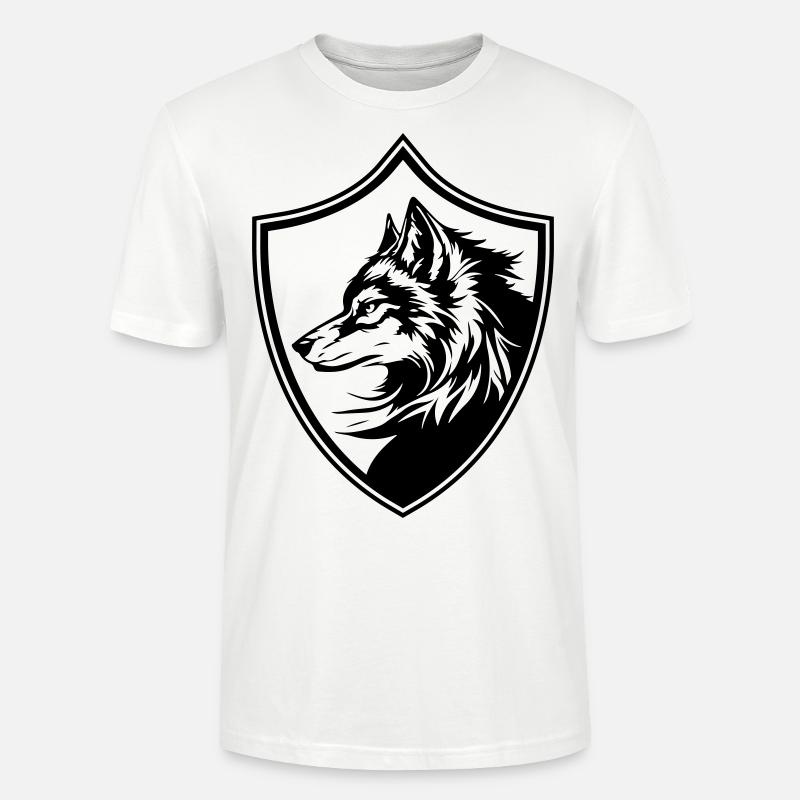Wolf Wappen Silhouette - Stanley/Stella Unisex Bio-T-Shirt CRAFTER - Weiß