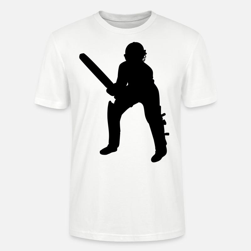 Batteur de cricket Noir - T-shirt bio CRAFTER Stanley Stella Unisexe - blanc