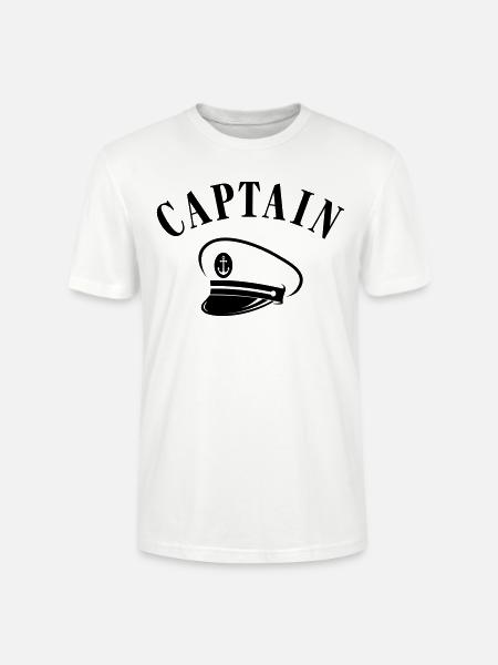 CAPTAIN CAPTAIN'S CAP - Stanley/Stella CRAFTER Unisex Organic T-Shirt - white
