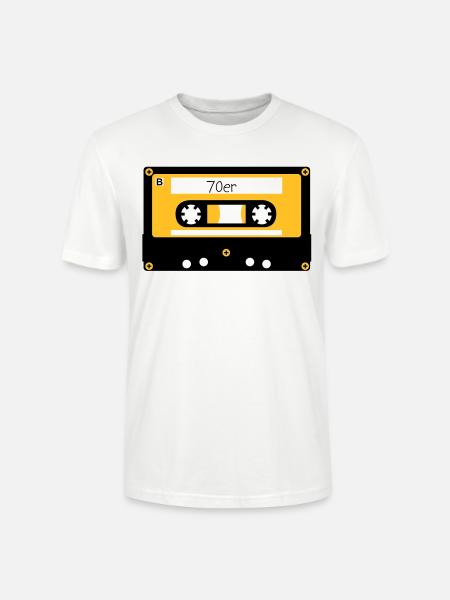 Kassette 70er - Stanley/Stella Unisex Bio-T-Shirt CRAFTER - Weiß