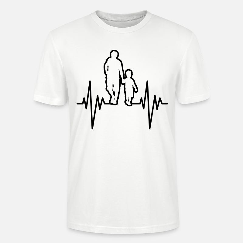Dad And Son Pulse - Stanley/Stella CRAFTER Unisex Organic T-Shirt - white