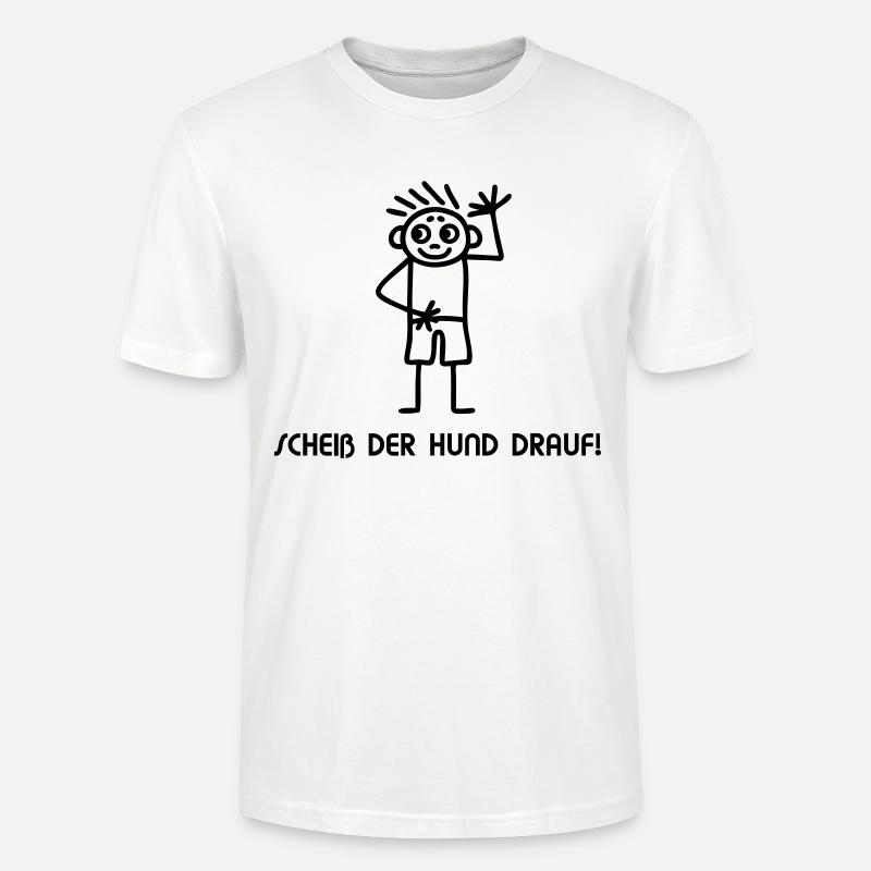 Strichmännchen scheiß drauf - Stanley/Stella Unisex Bio-T-Shirt CRAFTER - Weiß