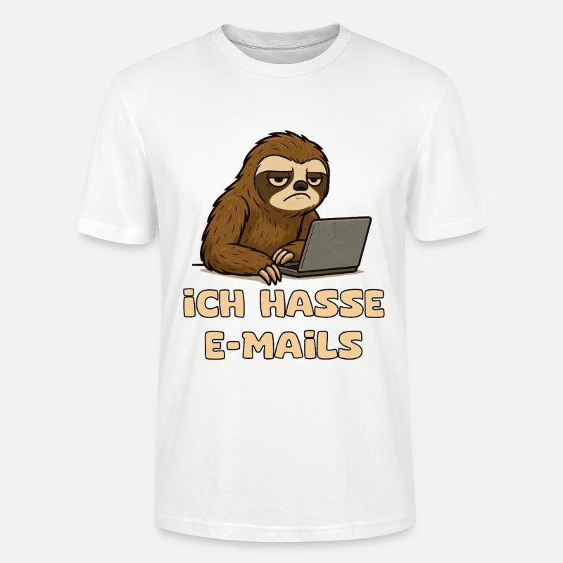 Lässiger Faultier-Design mit E-Mail-Sarkasmus - Stanley/Stella Unisex Bio-T-Shirt CRAFTER - Weiß