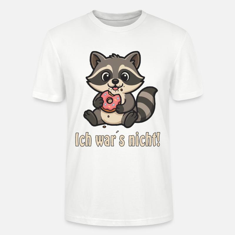 Ich war's nicht: Waschbär mit Donut - Stanley/Stella Unisex Bio-T-Shirt CRAFTER - Weiß