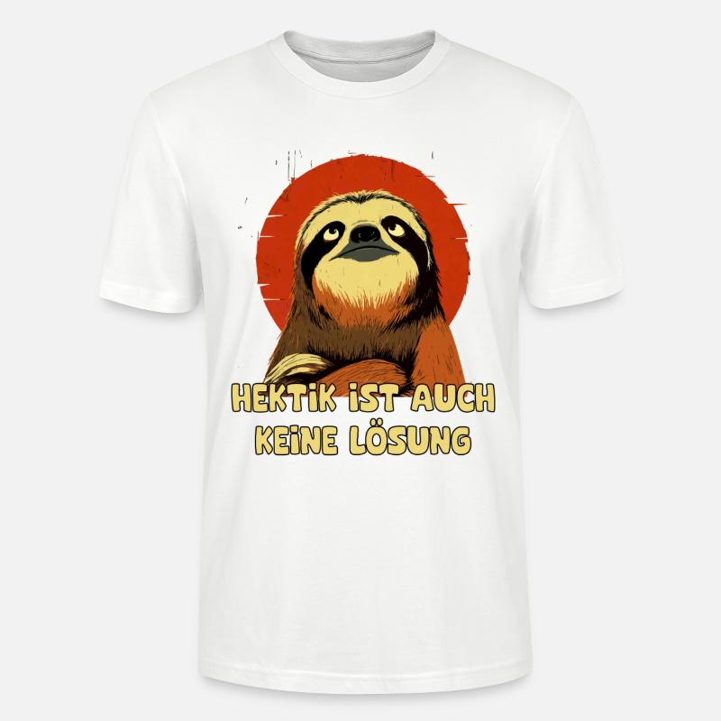 Langsam statt Hektik Sloth - Stanley/Stella Unisex Bio-T-Shirt CRAFTER - Weiß