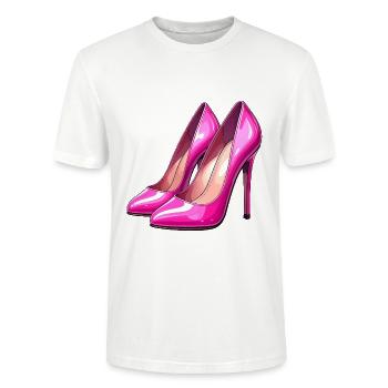 Talons hauts roses brillants - T-shirt bio CRAFTER Stanley Stella Unisexe - blanc - Devant - Alina (178cm) & Michal (187cm)