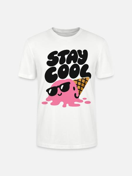 Stay Cool – Eiscreme mit Sonnenbrille - Stanley/Stella Unisex Bio-T-Shirt CRAFTER - Weiß