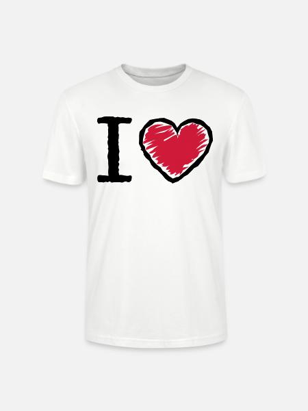 I love heart - Stanley/Stella Unisex Bio-T-Shirt CRAFTER - Weiß