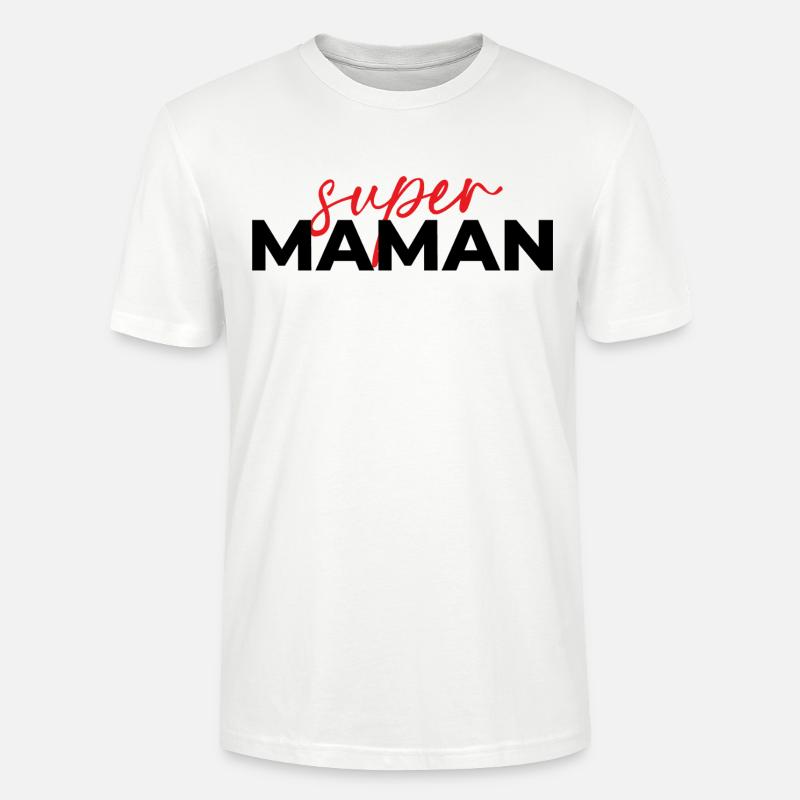 Super Mom Skript Rot auf Schwarz - Stanley/Stella Unisex Bio-T-Shirt CRAFTER - Weiß
