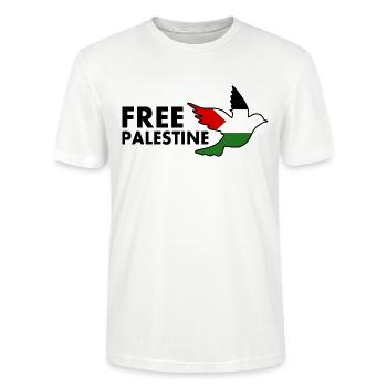 Free palestine - Stanley/Stella Unisex Bio-T-Shirt CRAFTER - Weiß - Vorne - Alina (178cm) & Michal (187cm)