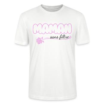 Mom without filter - Stanley/Stella CRAFTER Unisex Organic T-Shirt - white - Front - Alina (178cm) & Michal (187cm)
