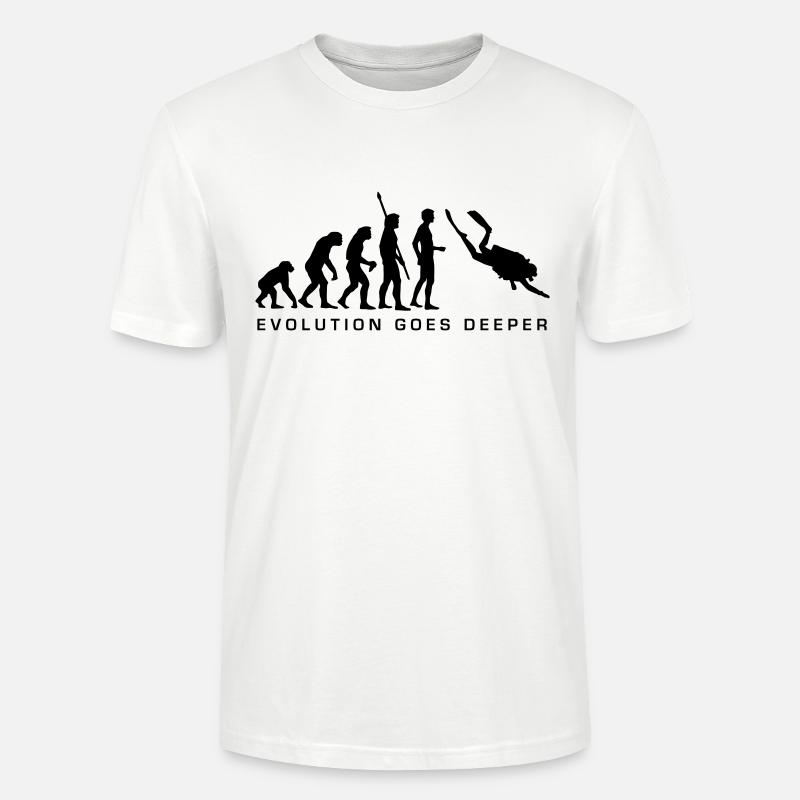 evolution_taucher_b - T-shirt bio CRAFTER Stanley Stella Unisexe - blanc
