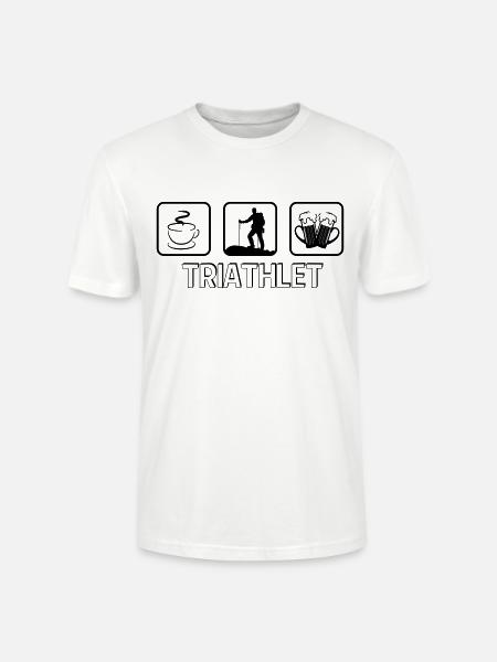 Triathlete mountain hiking - Stanley/Stella CRAFTER Unisex Organic T-Shirt - white
