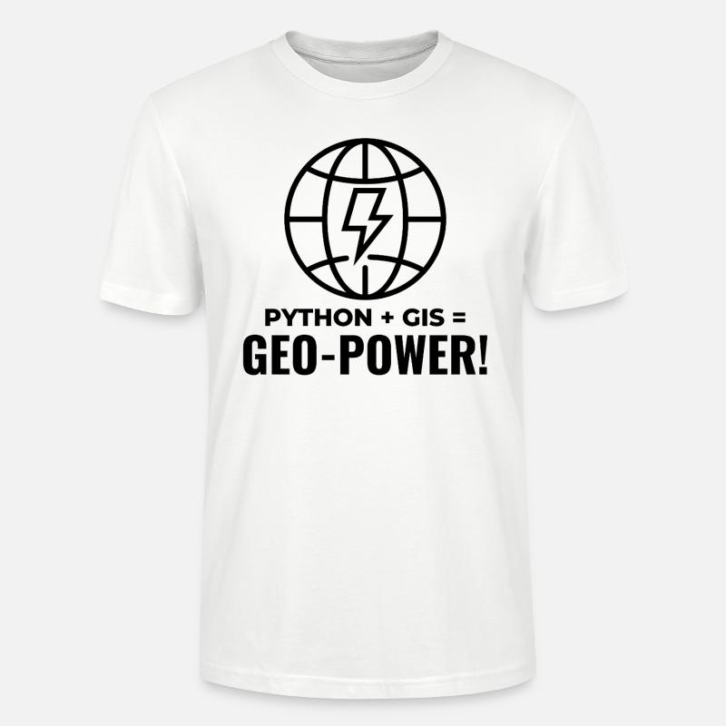 Python SIG Géo-Puissance Programmation Géospatial - T-shirt bio CRAFTER Stanley Stella Unisexe - blanc