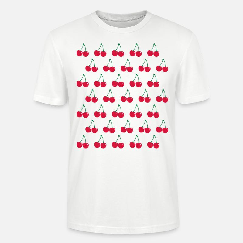 Cherries pattern - Stanley/Stella CRAFTER Unisex Organic T-Shirt - white