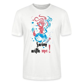 Nage avec moi - T-shirt bio CRAFTER Stanley Stella Unisexe - blanc - Devant - Alina (178cm) & Michal (187cm)