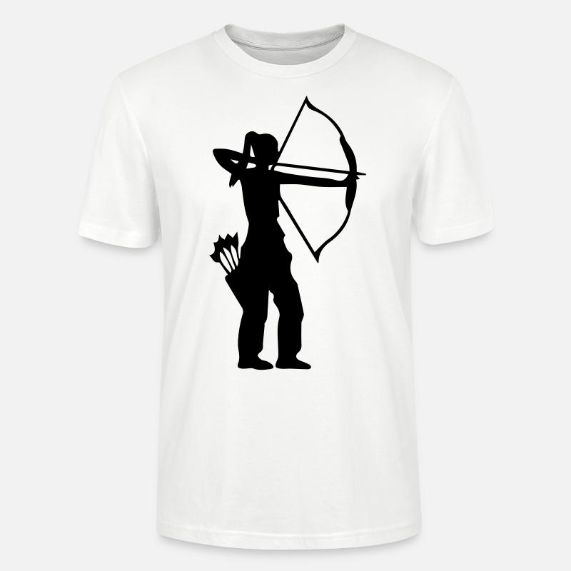 Bogenschützin mit Pfeilköcher Bogenschießen - Stanley/Stella Unisex Bio-T-Shirt CRAFTER - Weiß