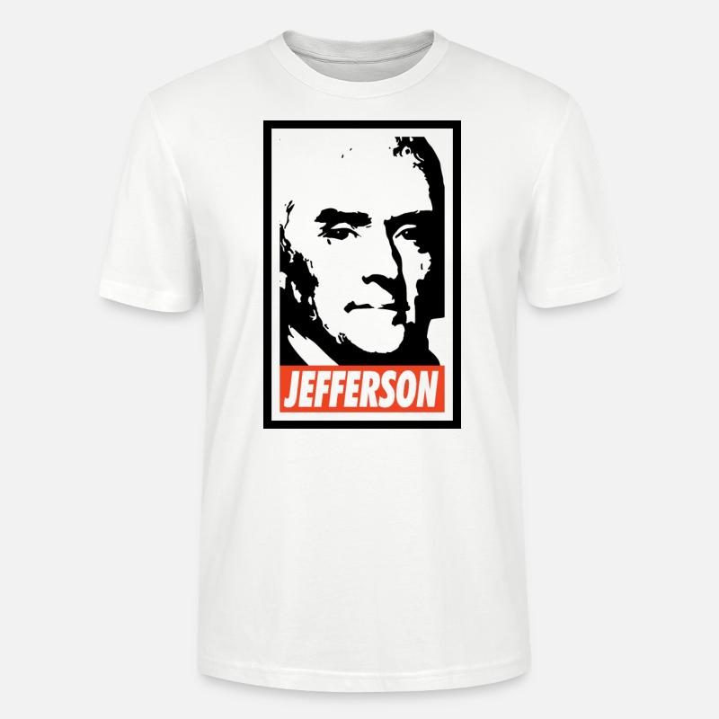 Thomas Jefferson - T-shirt bio CRAFTER Stanley Stella Unisexe - blanc