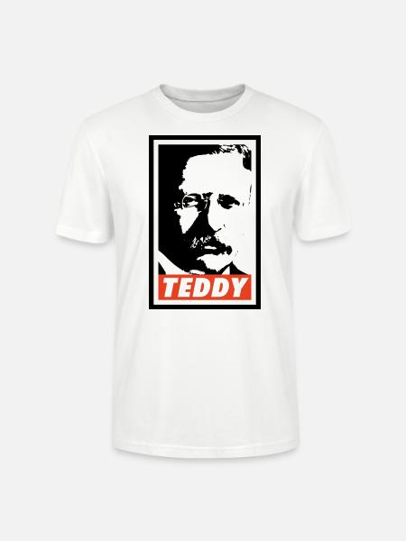Teddy Roosevelt - Stanley/Stella CRAFTER Unisex Organic T-Shirt - white