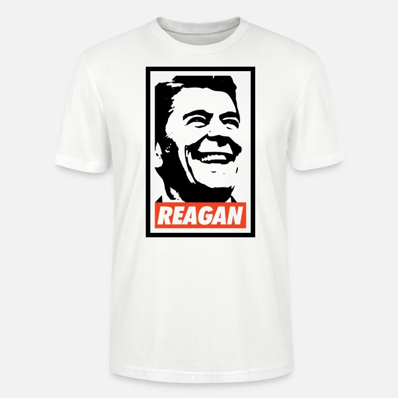 Ronald Reagan - T-shirt bio CRAFTER Stanley Stella Unisexe - blanc