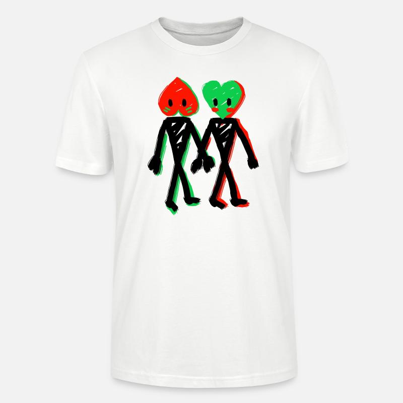 Paar Herz - Stanley/Stella Unisex Bio-T-Shirt CRAFTER - Weiß