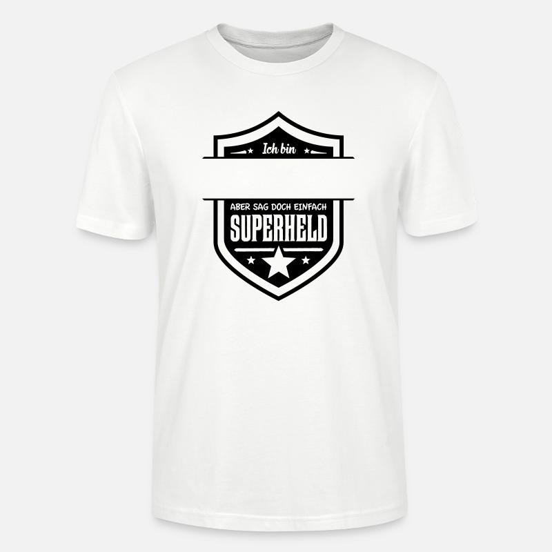 Superheld eigener Text - Stanley/Stella Unisex Bio-T-Shirt CRAFTER - Weiß