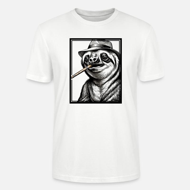 Sloth Noir - Stanley/Stella Unisex Bio-T-Shirt CRAFTER - Weiß