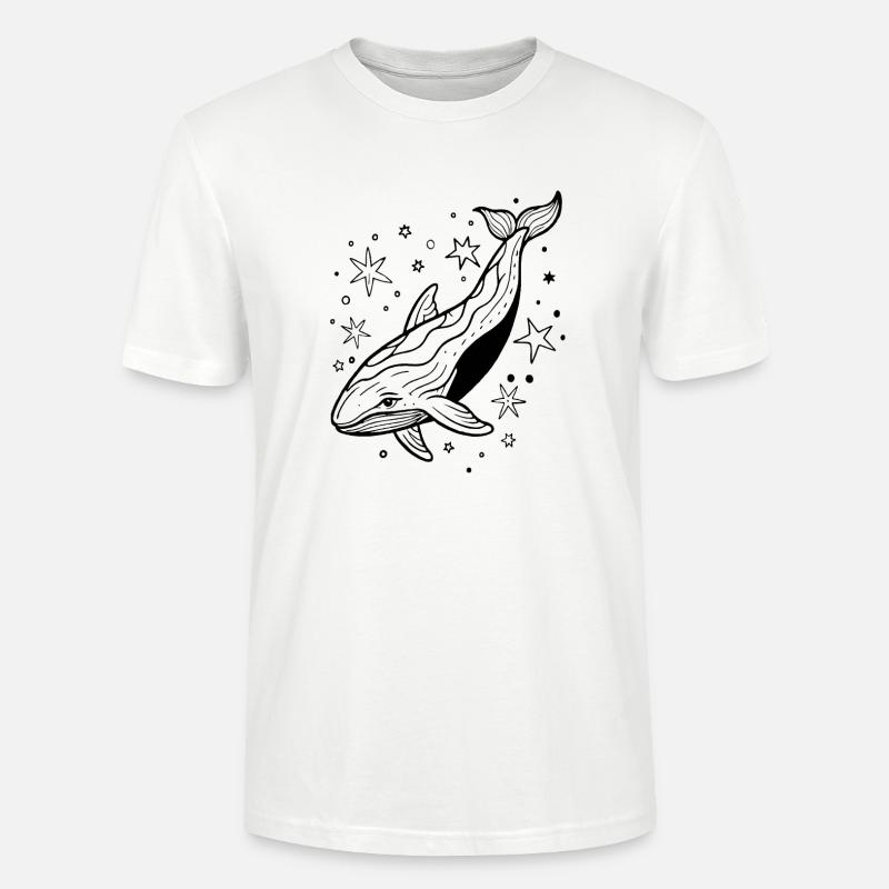 Baleine dans l’espace - T-shirt bio CRAFTER Stanley Stella Unisexe - blanc