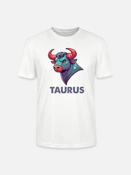 Taurus Cartoon - Stanley/Stella CRAFTER Unisex Organic T-Shirt - white