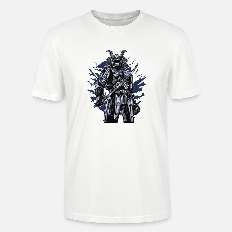 Robot Samurai - Stanley/Stella Unisex Bio-T-Shirt CRAFTER - Weiß