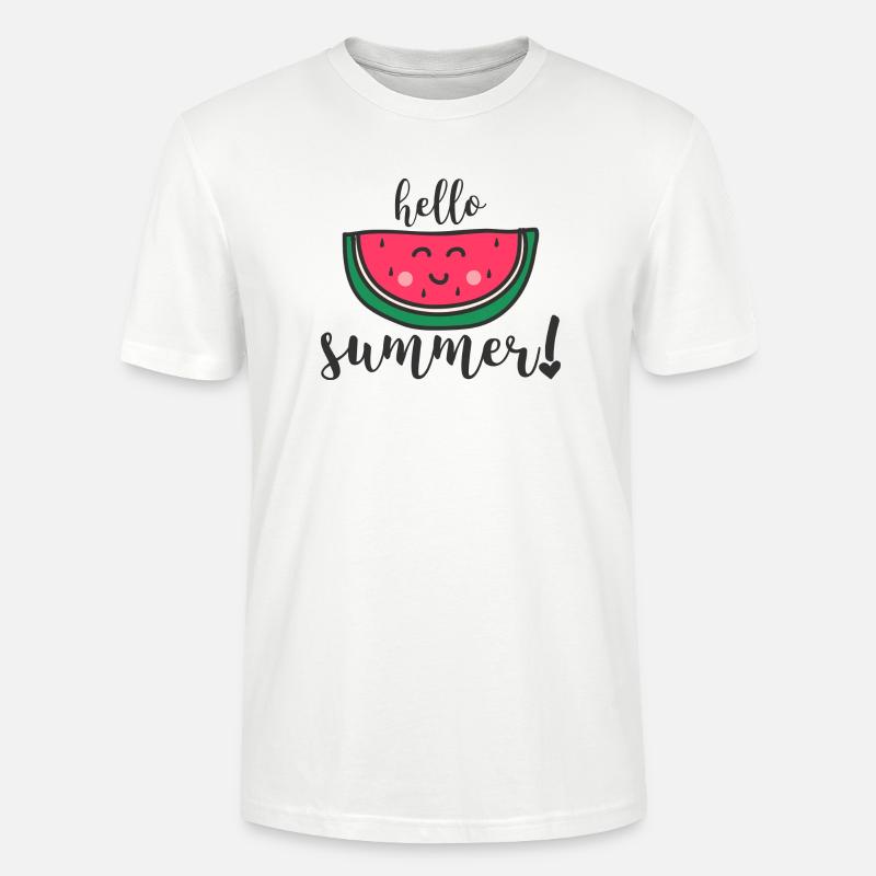 HELLO SUMMER - Stanley/Stella CRAFTER Unisex Organic T-Shirt - white