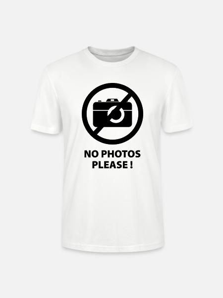 No Photos Please - Stanley/Stella CRAFTER Unisex Organic T-Shirt - white